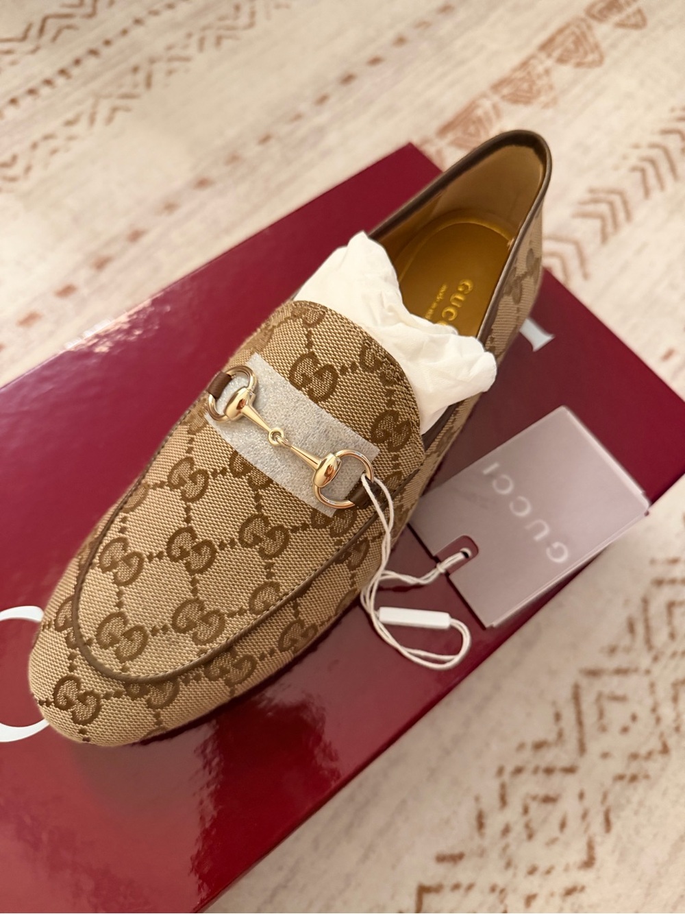 Gucci Beige/Tan GG Canvas Horsebit Loafer